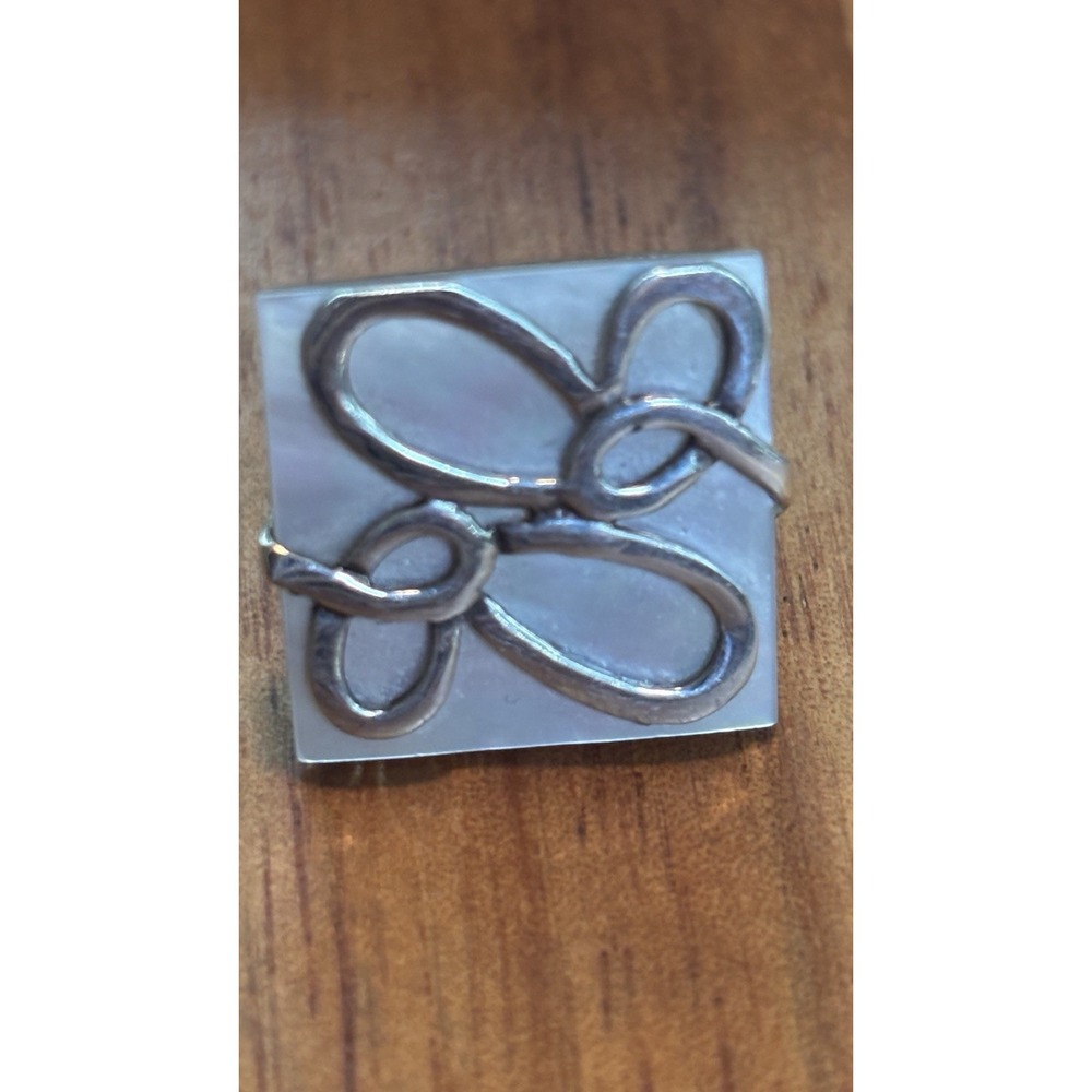 Sterling Silver Mother Of Pearl Abstract Ring Size 6.75